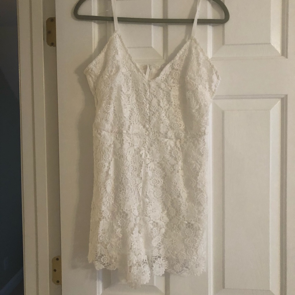 BB Dakota white lace romper